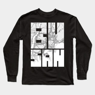 Busan, South Korea City Map Typography - Light Long Sleeve T-Shirt